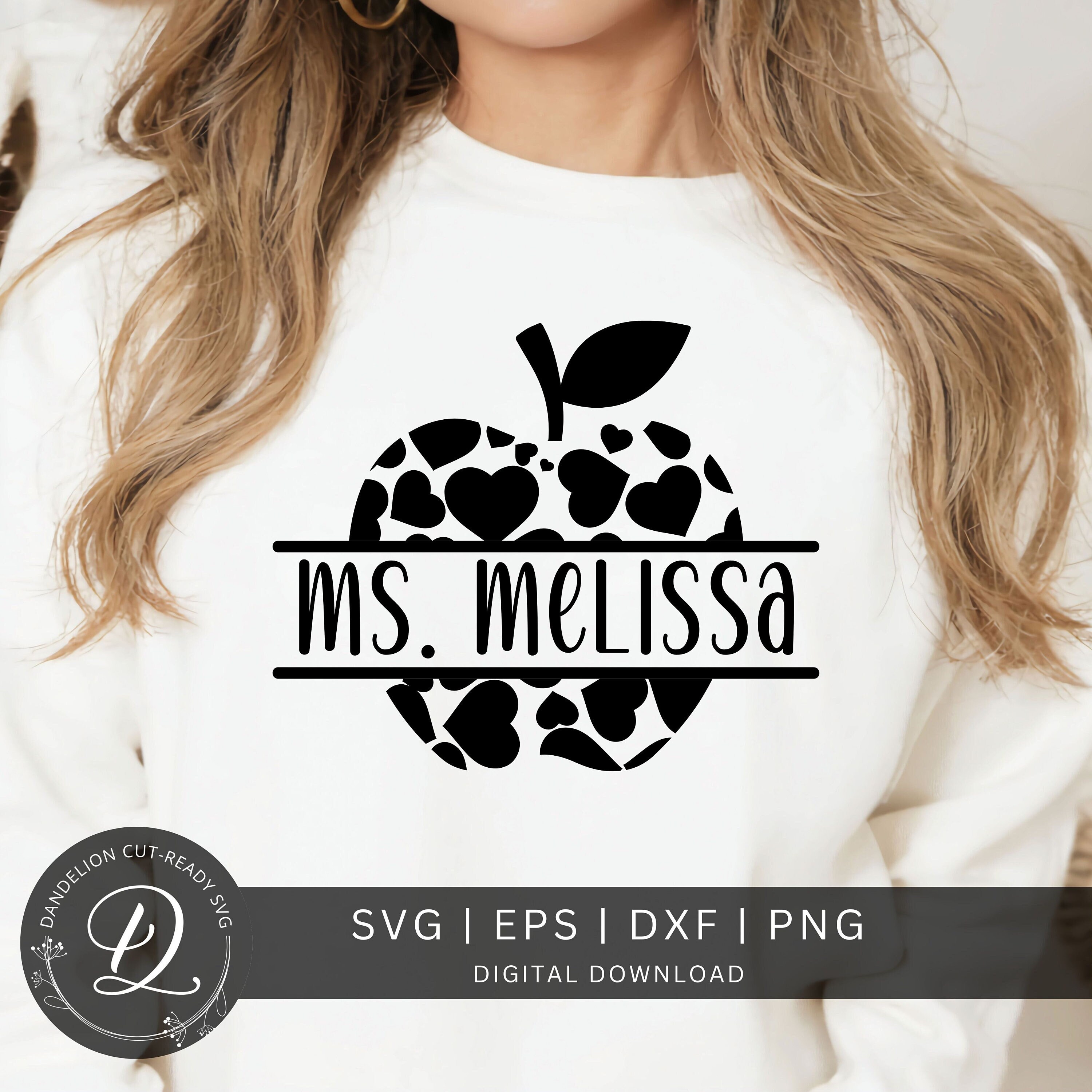 Apple Name Frame SVG, Teacher Monogram Cut File (digital Download) - Etsy