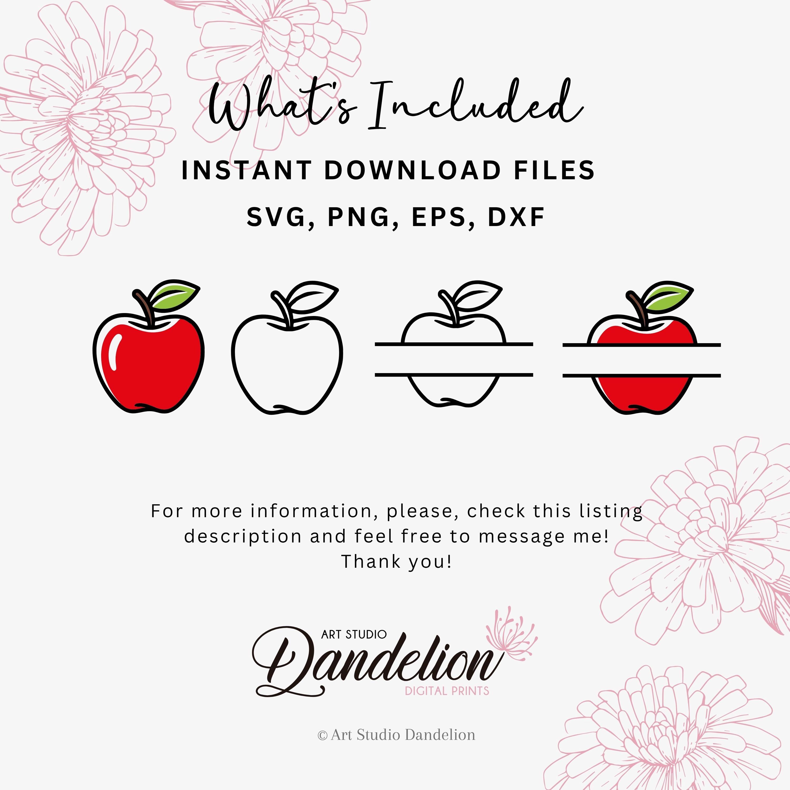 Apple SVG, School Clipart, Teacher Name Frame Cut File, Apple Monogram ...