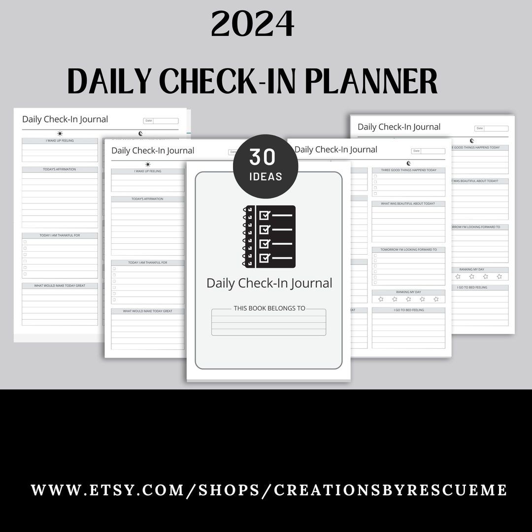 Printable Daily Check-in Journal, Daily Check in Planner - Etsy