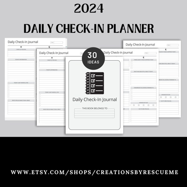 Printable Daily Check-In Journal, Daily Check in Planner