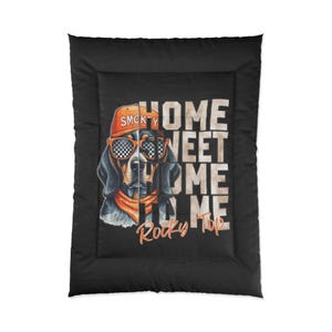 Comforter, Tennessee Vols Home Sweet Home Smokey Top Bedding Set, Dorm Room Quilt, College Team Fan Gift, Volunteer Bedroom Decor