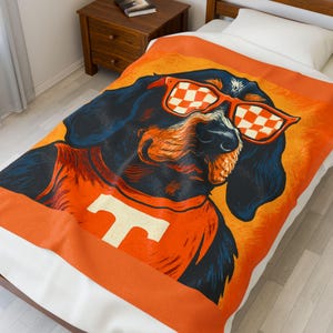 University of Tennessee Go Vols Smokey Velveteen Plush Blanket, UT Football, SEC, College Gift, Dorm Room
