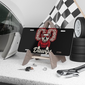Stylish BullDog Lover Vanity Plate, Car Decoration, Custom UGA Plate, Unique Gift for Bulldogs Fan, Fun Car Accessories