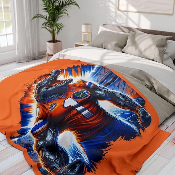 Cozy Arctic Fleece Blanket With Florida Gators Design, Gator Fan