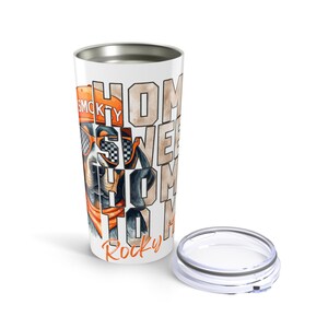 Tumbler, Tennessee Vols Smoky Home Sweet Home Rocky Top, College Football Fan Gift, Volunteer Pride, Orange White Cup, Knoxville Tennessee