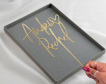 18k Gold Plated, Personalised  Wedding Cake Topper