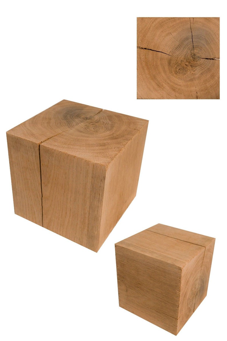 Solid oak block 15x15x...cm, Holzblock eiche, Bloc de bois chêne, Holztruffel, Massiver Eichenblock, Holzdeko, Sitzhocker, Eichenwürfel image 6