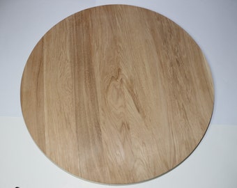 Solid oak round top, Runde Platte aus massiver Eiche, Massivholzplatte Eiche, Plateau rond en chêne massif, Platte aus Eiche, Arbeitsplatte