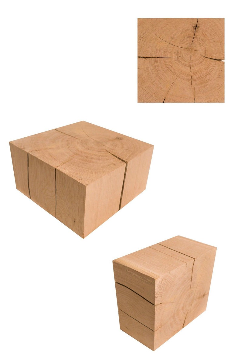 Solid oak block 15x15x...cm, Holzblock eiche, Bloc de bois chêne, Holztruffel, Massiver Eichenblock, Holzdeko, Sitzhocker, Eichenwürfel image 3