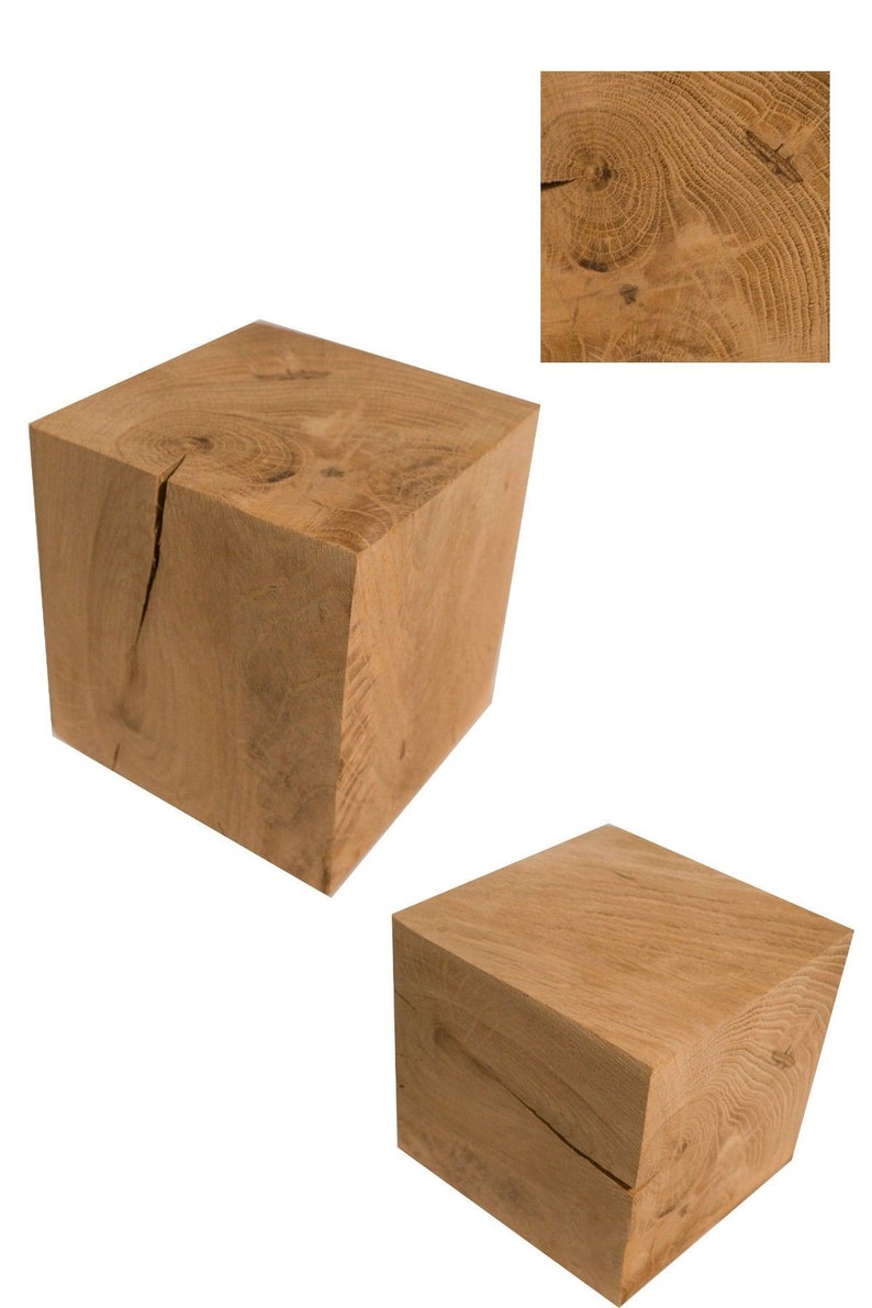 Solid oak block 15x15x...cm, Holzblock eiche, Bloc de bois chêne, Holztruffel, Massiver Eichenblock, Holzdeko, Sitzhocker, Eichenwürfel image 5