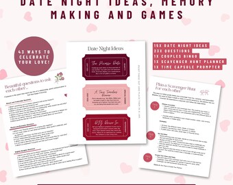 Date night ideas bundle | love date ideas | dating ideas | dating game | dating questions | dating bingo card | scavenger hunt adults