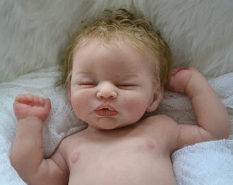 CUSTOM Marshmallow Silicone Baby Girl or Boy Doll Lea