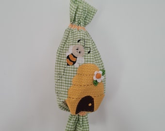 Bee Bag Holder/Pouch Holder in Cotton - Country Decoration for the Kitchen