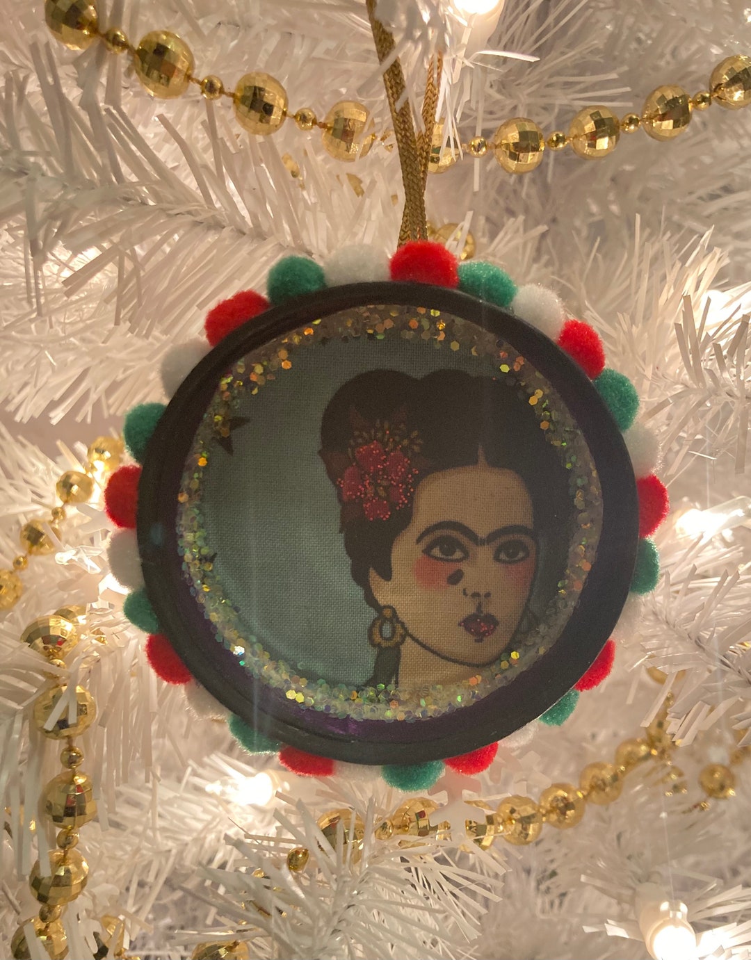 Frida Kahlo Upcycled Ornament - Etsy