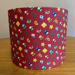 Super Mario Bros items  Ceiling Light Shade or Table Lampshade 8",10" or 12"
