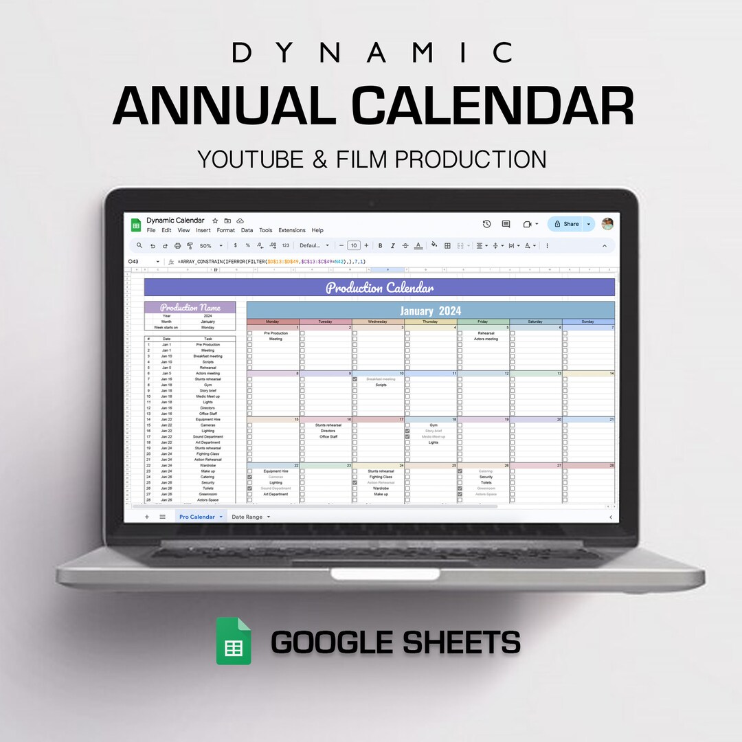 Annual Dynamic Calendar - Etsy