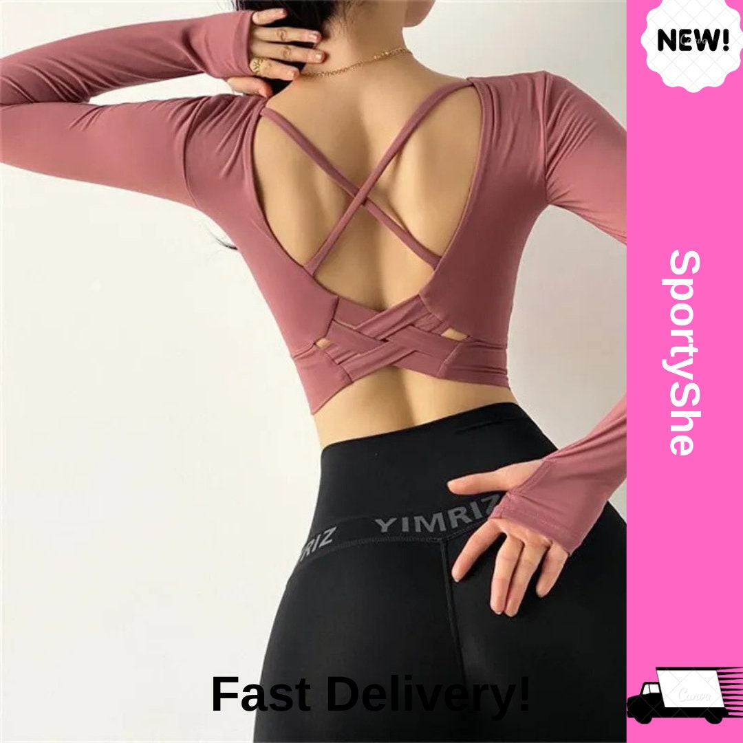 Built in Bra Workout Tank Top, High Support Yoga Top, Workout Training Top,  Dance Shirt, Luxury Gym Top, Sexy Spandex Mesh Activewear 