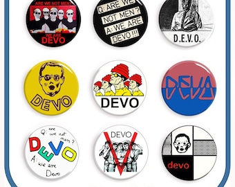 Devo Punk Badge Set - 25mm (1&quot;) D-Pin - Set 1