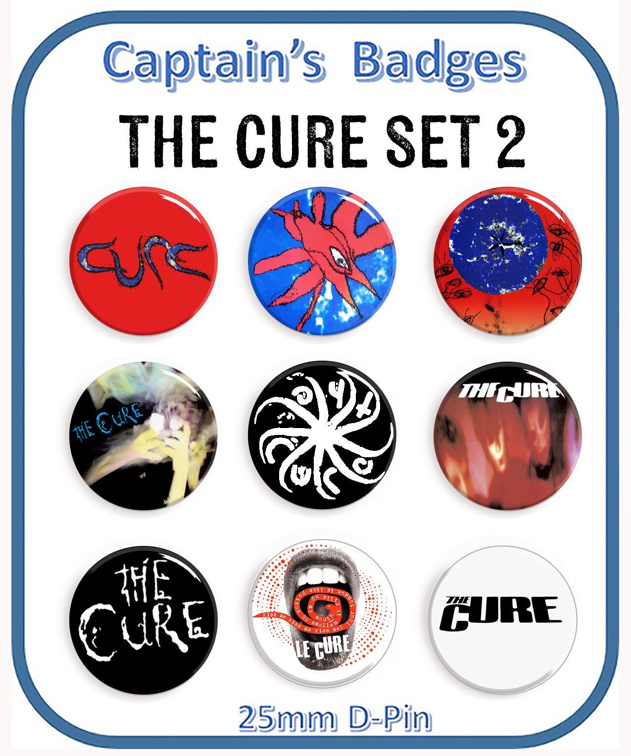 Patch Brodé The Cure Red - Accessoire à Repasser Sur Vêtements Ou Sacs - Style Rétro Et Rock