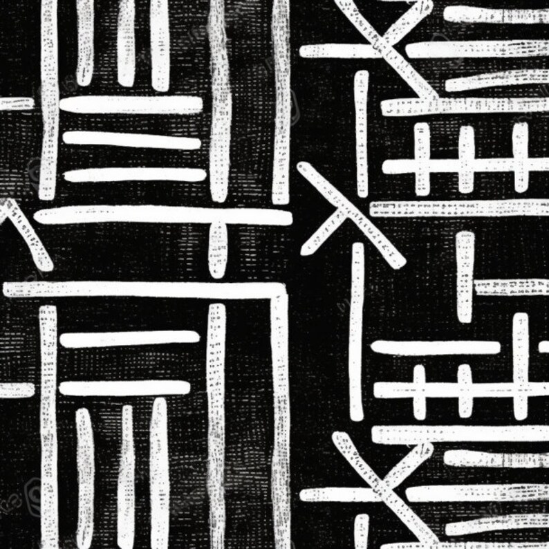 May include: Black and white abstract geometric pattern with thick white lines on a black background. The lines are arranged in a grid-like pattern with some lines crossing over each other.