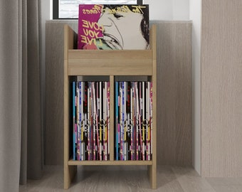 Stylish Solid Pine Wood Vinyl Record Stand - Organize, Display, and Enjoy Your Record Collection