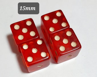 Red Bakelite Dice 15mm