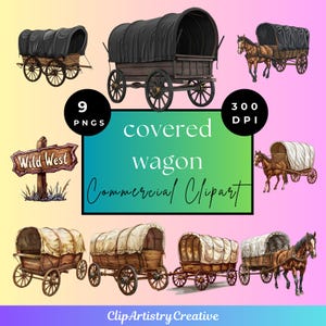 Planwagen Clipart PNG transparenten Hintergrund digitaler Download |  Pferd ziehen Karre Wagen Clipart | Wilder Westen Clipart