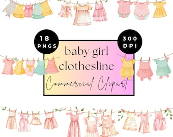 Baby Girl Clothesline Pink clipart image PNG transparent background, Baby Shower clipart, Baby clothes pregnancy announcement clipart