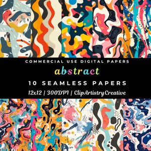 Abstract Seamless Digital Paper Pack Digital Background Commercial Use, Scrapbook Pages, Colorful abstract paper digital paper design