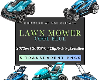 Lawn Mower clipart bundle PNG transparent background digital download, Mow the grass clipart, Lawnmower clip art, lawn yard care clipart