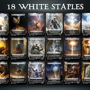 Lot de 18 agrafes blanches - Lot d'agrafes blanches Commander EDH