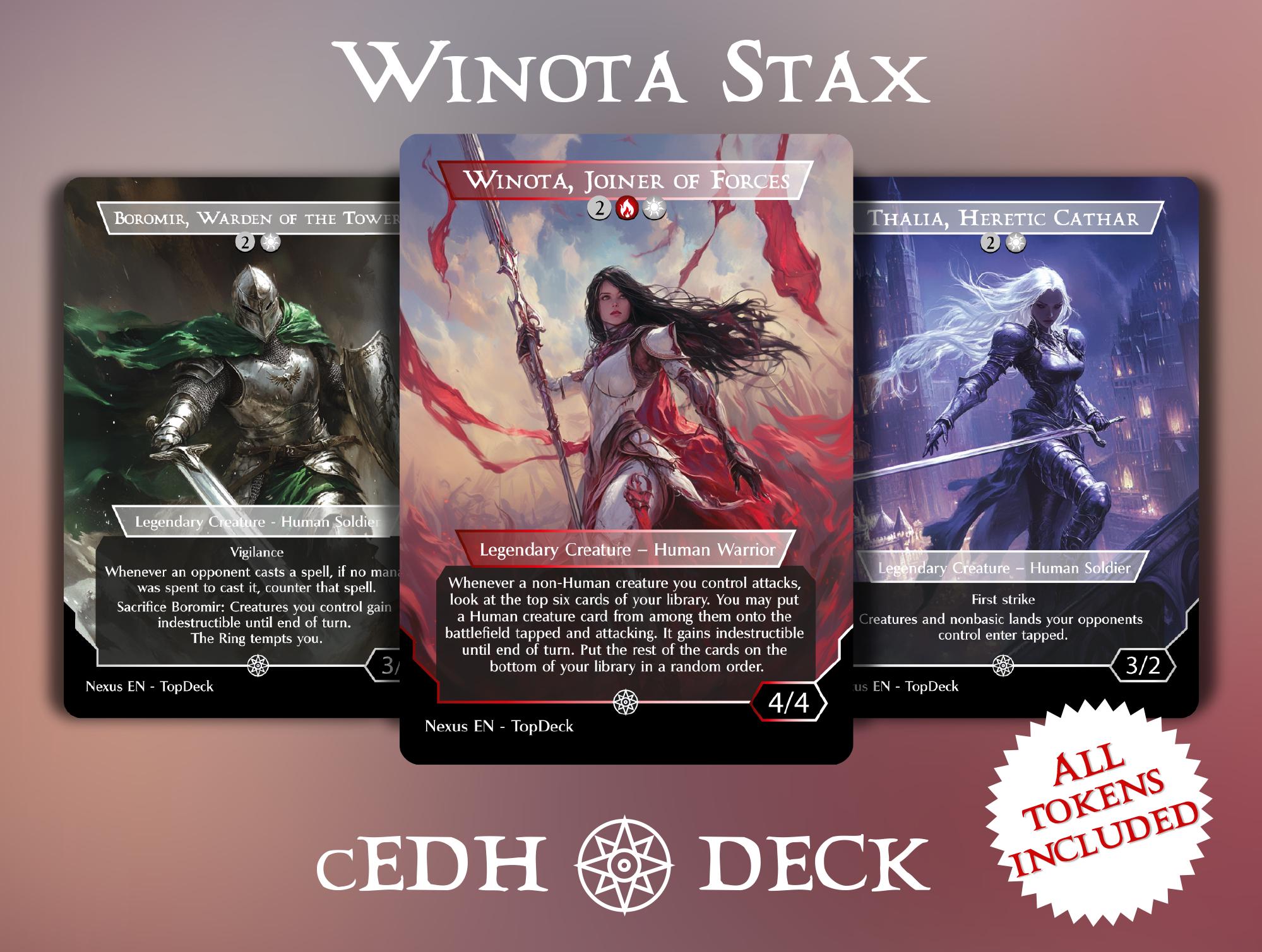 Winota Stax cEDH - Mazzo Commander EDH - Con Segnalini - Mazzo Proxy Completo MTG, Carte Alterate cEDH