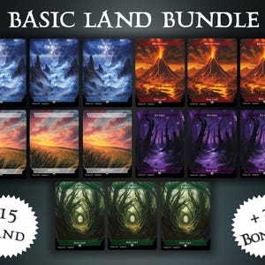 Paquete de 15 tierras básicas + 3 tierras adicionales - Paquete de tierras de Commander EDH