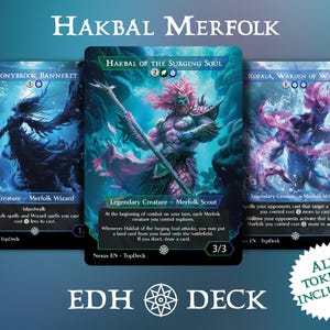 Hakbal Merfolk - Mazo Commander EDH - Con fichas - Mazo MTG Full Proxy, cartas modificadas cEDH