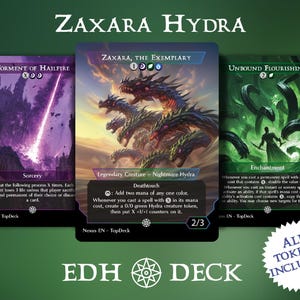 Zaxara Hydra - Mazo Commander EDH - Con fichas - Mazo MTG Proxy completo, cartas modificadas cEDH