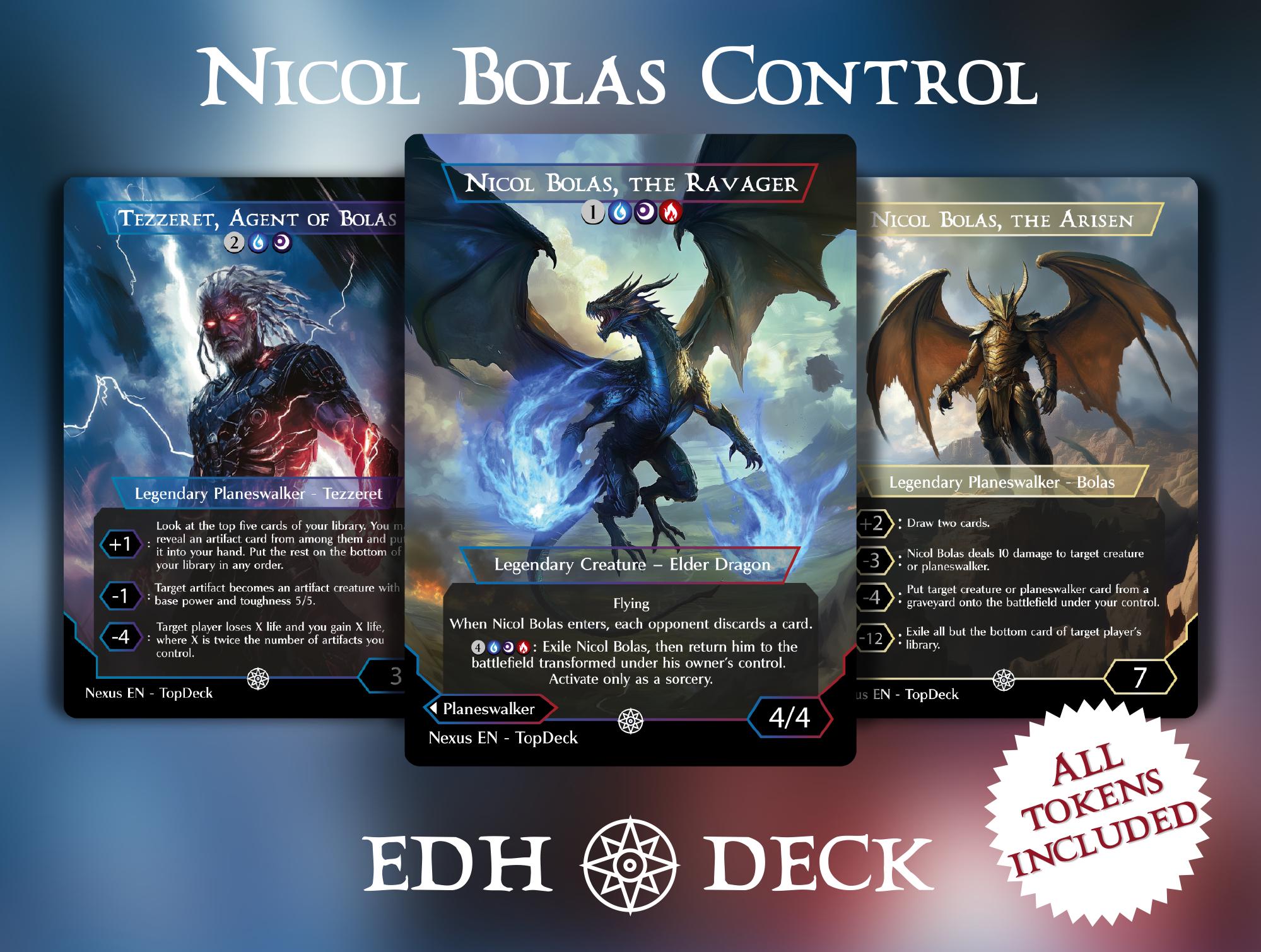 Nicol Bolas Control - Commander EDH Deck - With Tokens - MTG Full Proxy Deck, Altered Cards cEDH