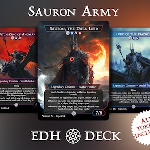 Ejército de Sauron - Mazo de Comandante EDH - Con fichas - Mazo de Proxy Completo de MTG, Cartas Modificadas cEDH