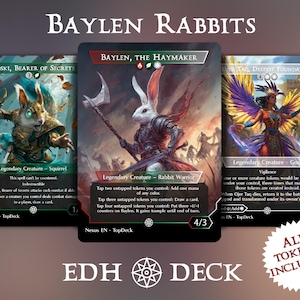 Baylen Rabbits - Deck Commander EDH - Com Fichas - Deck Proxy Completo MTG, Cartas Alteradas cEDH