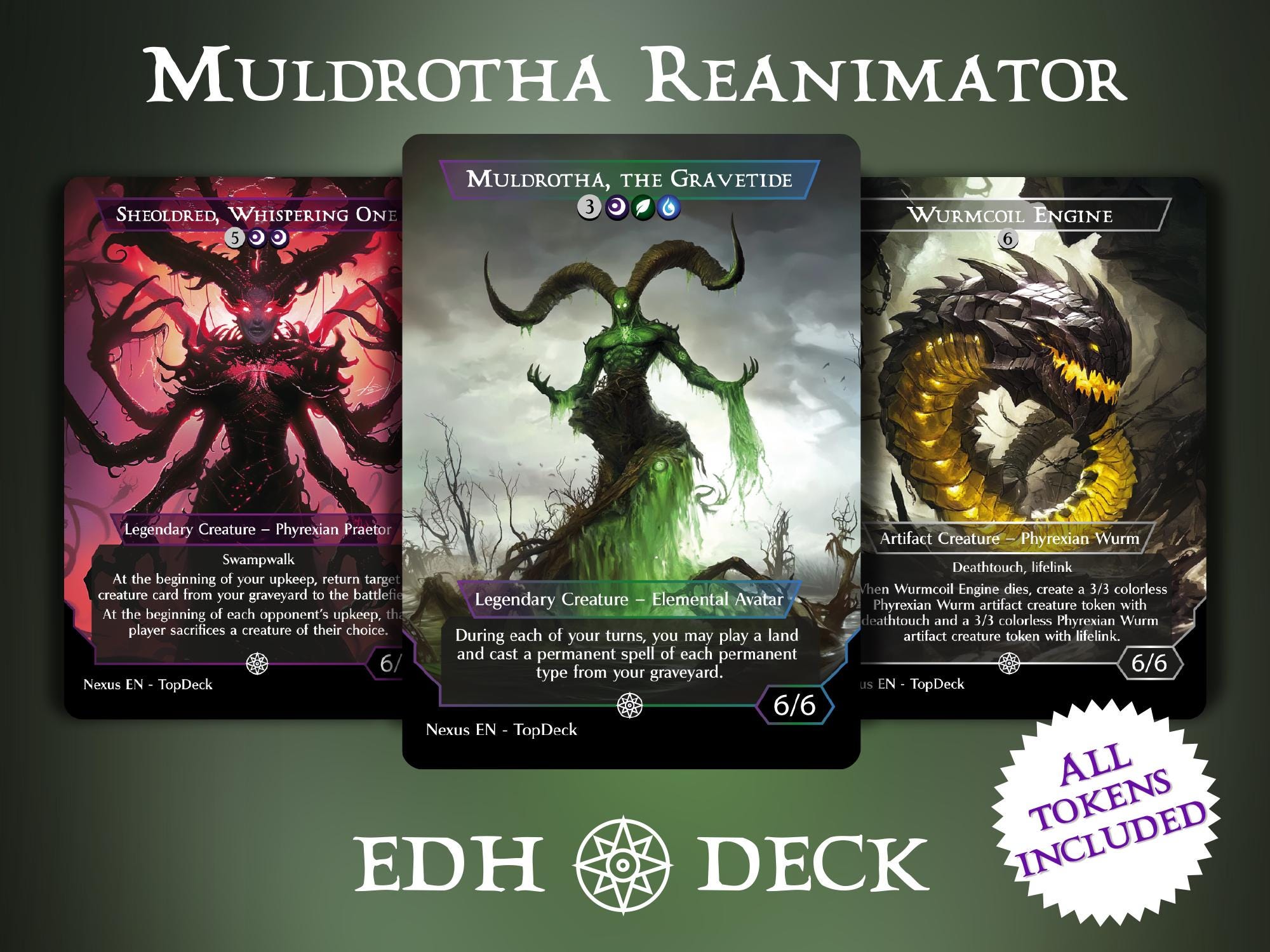 Muldrotha Reanimator - Commander EDH Deck - Con segnalini - MTG Full Proxy Deck, carte alterate cEDH