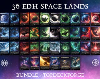 Space Dual Shock Fetch Lands Bundle + 6 bonus cards - Commander Land Pack Bundle