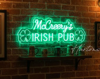 Custom Irish Pub Neon Sign, Whiskey Bar Decor