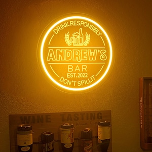 Sinal de néon personalizado, néon de barra personalizado, luz de néon da caverna do homem, sinal de néon da barra de uísque, sinal de barra iluminada para o marido, sinalização do clube de bar