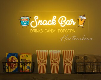 Snack Bar Neon LED light, For Gourmet Shop Decor ,Fast food coffee shop decoration, Art Cinema Food Light , Kitchen Decor ,Food Neon Logo