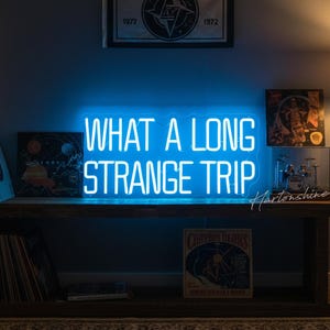What A Long Strange Trip neon sign, Grateful Dead neon light, Rock Band Studio Wall Art, Hippie Music Lover Gift, Music Room Decoration