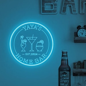 Sinal de néon de bar doméstico personalizado, sinal de pub gravado em 3D personalizado, luz de néon de bar de coquetéis personalizados, sinal de caverna de homem, presente de dia dos pais, sinalização de bar