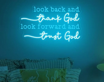 Thank God Trust God Neon Sign, Christian Jesus Neon Decor, Bible Verse Neon Light, Religious Faith Wall Decor, Religious Gifts For Friends