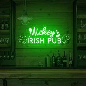 Insegna al neon personalizzata per pub irlandese, bar irlandese per whisky, insegna al neon per pub con whisky irlandese, decorazioni per irlandesi, insegna per bere, insegna per bere irlandese, regalo per la festa del papà
