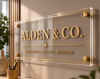 Custom Acrylic Business Signage | 3D Acrylic Business Sign | Rectangular 3D Business Logo Sign|