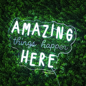 Amazing Things Happen Here neon sign, Teachers School neon light, Teacher Door Sign, Back to School Gift, Nursery Room Decor, Gift For Kids