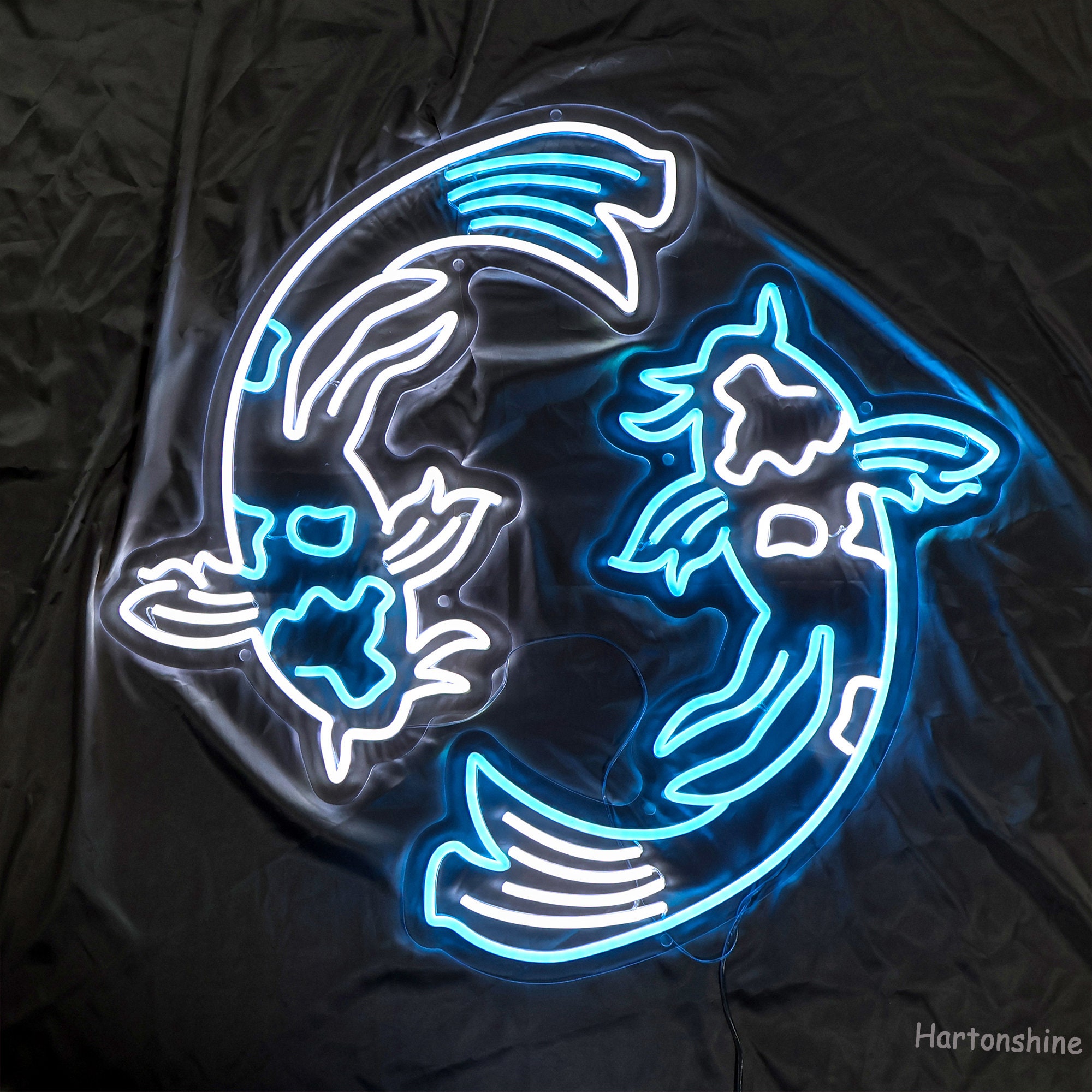 Valentines Gift Koi Fish Neon Sign, Koi Neon Sign, Custom Japan Neon ...